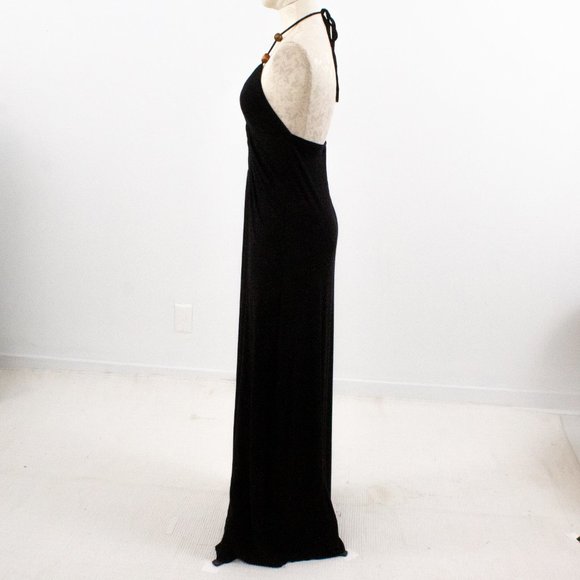 SOLD Revolve S Jersey Maxi Halter Cutout Dress Black - Picture 5 of 8